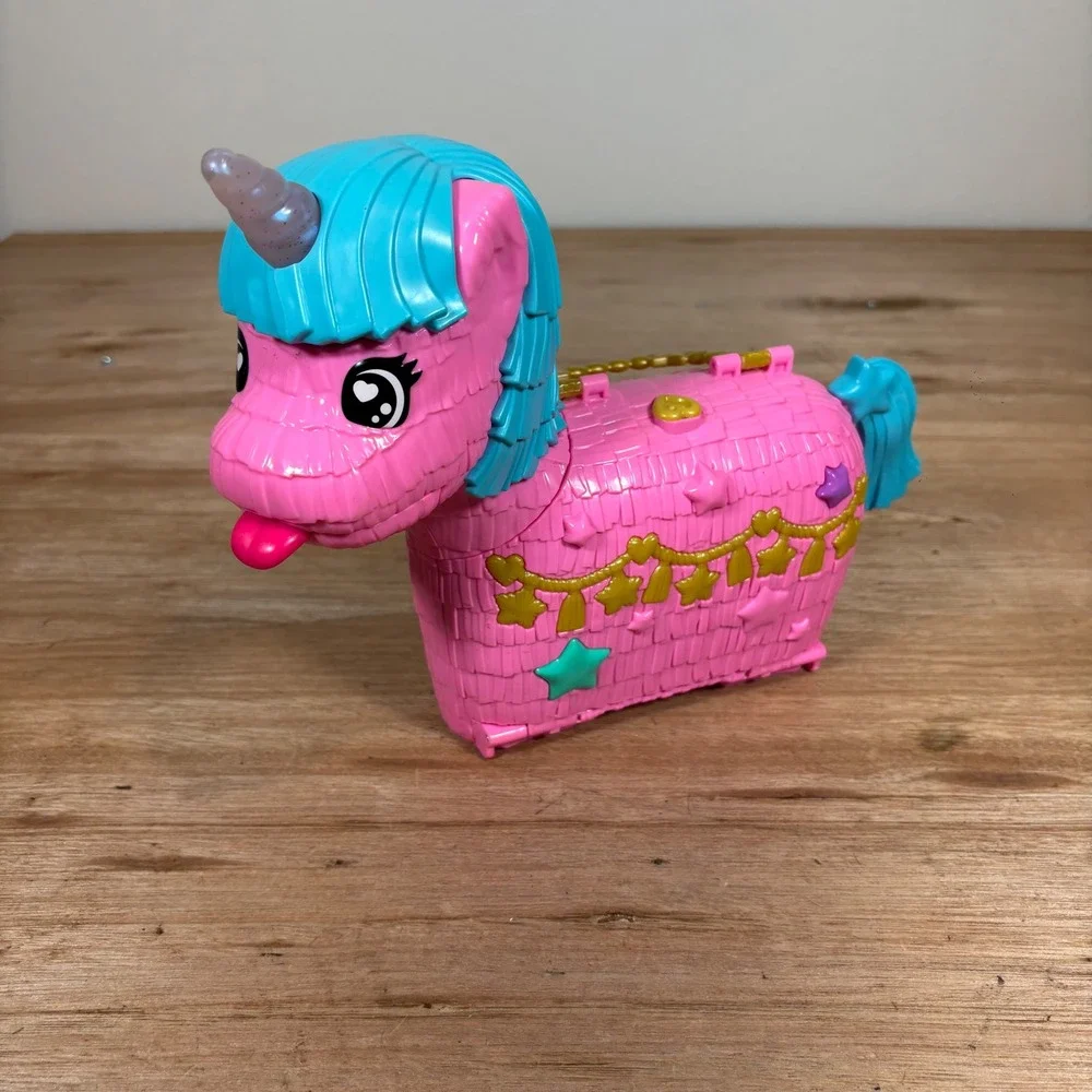 Polly Pocket Unicorn Party Playset Pink Piñata Compact Toy GKL24